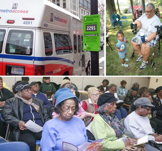 Several seniors and Metroaccess vehicle